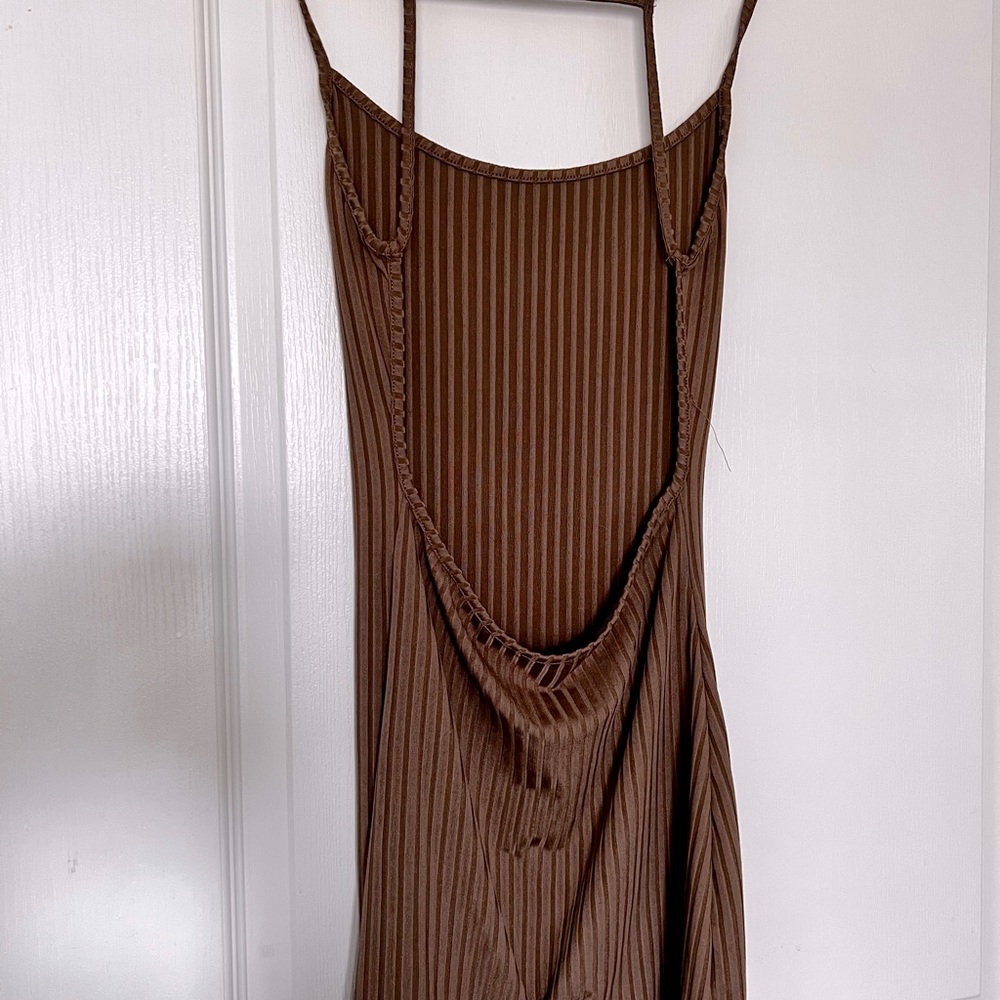 Shein Brown Backless Cami Romper